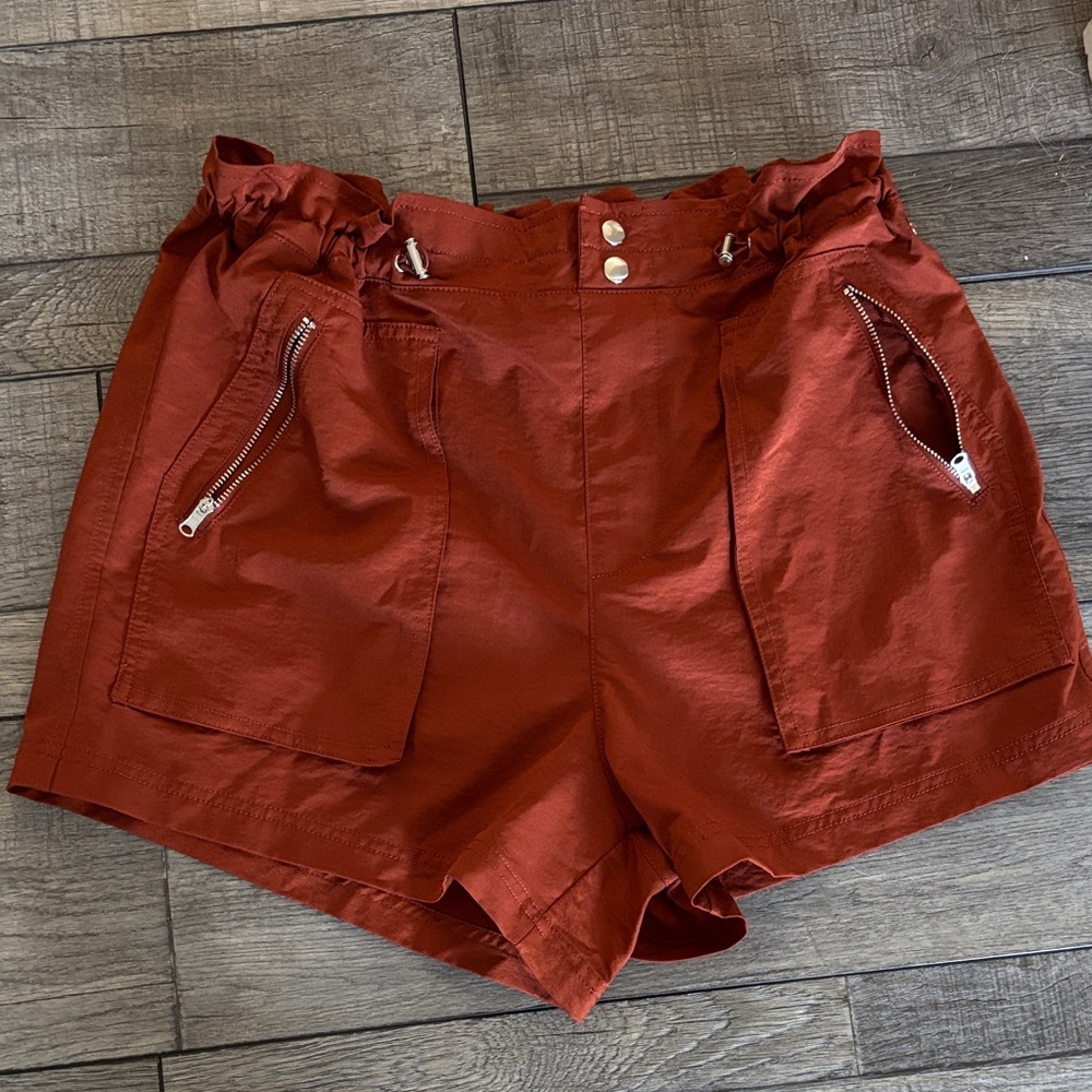 CALIA by Carrie Underwood High Waist Rust Shorts